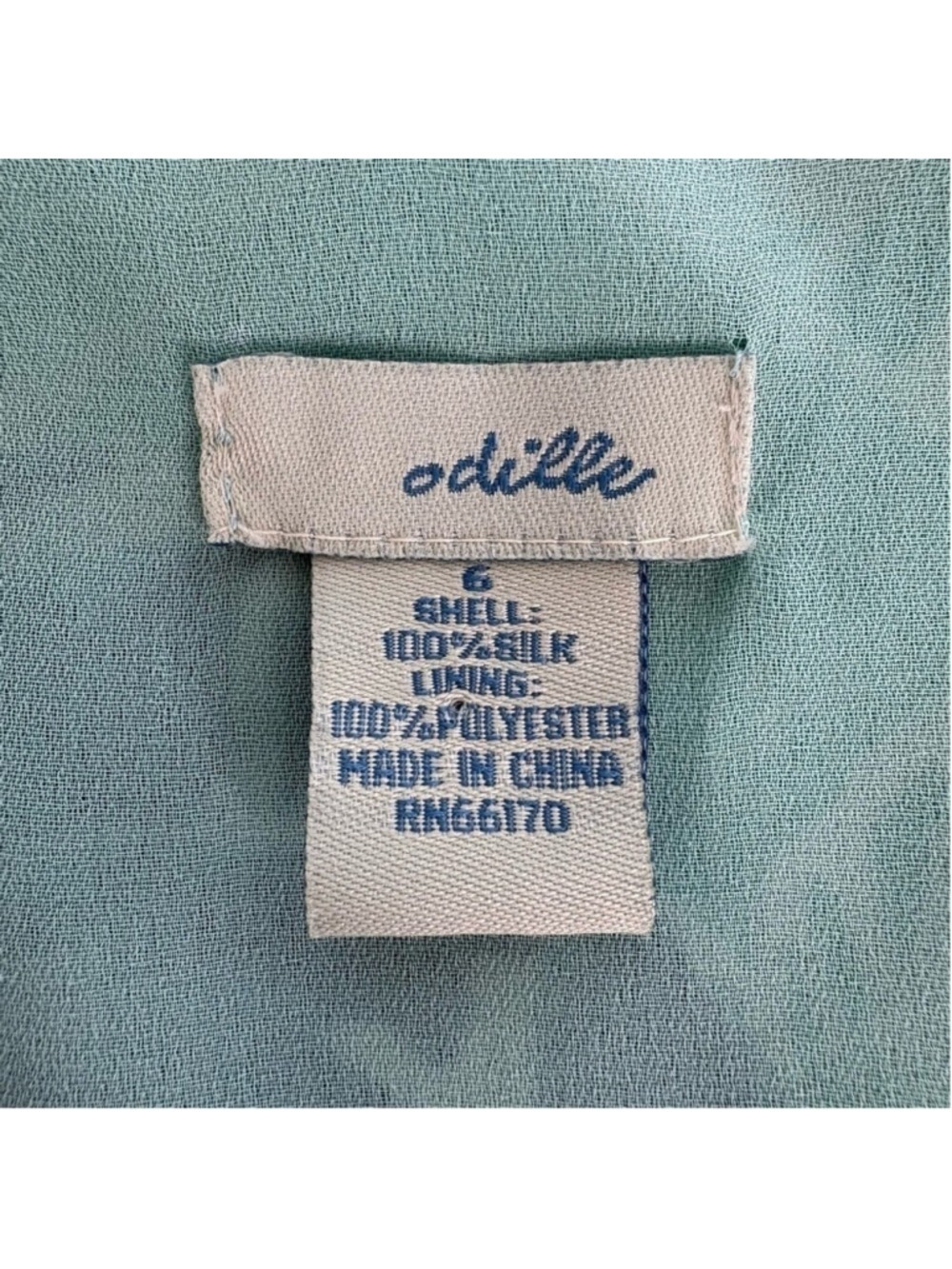 Odille 100 Silk Sheer Drop Waist Dress 6 Teal Floral Velvet Lace 90s Whimsigoth - Picture 13 of 16